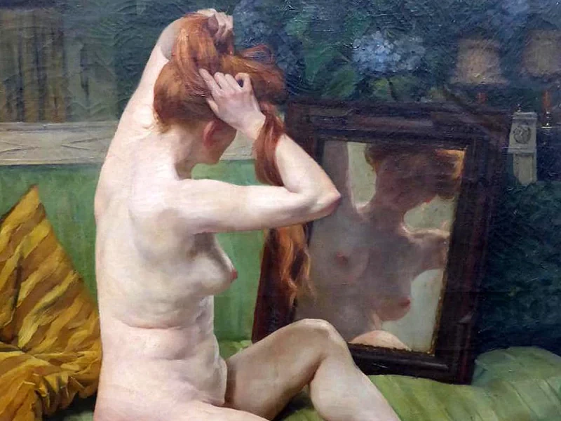 1876-Georges-Alexandre-Lucien Boisselier - Donna dai capelli rossi allo specchio